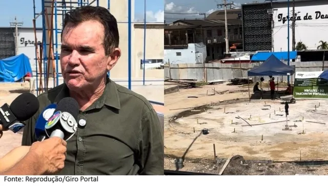 Prefeito acompanha avanço das obras de revitalização da Praça do Cidadão em Itaituba
