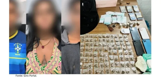Trio é levado à delegacia por suspeita de tráfico de drogas em Itaituba; entorpecentes são apreendidos.