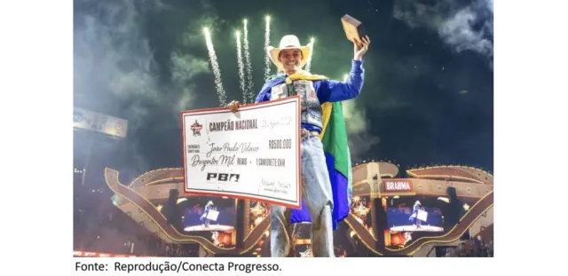 Mato-grossense é campeão da PBR Brazil em Barretos, ganha R$ 200 mil e conquista vaga nos Estados Unidos.
