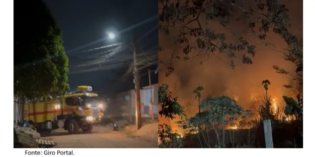 Incêndio de grandes proporções mobiliza Corpo de Bombeiros e preocupa moradores no bairro Irajá, em Itaituba.