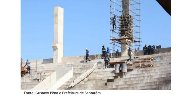Obra do Estádio Colosso do Tapajós chega a 43% de execução em Santarém.