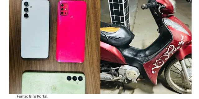 Polícia recupera três celulares roubados e apreende motocicleta usada no crime em Itaituba.